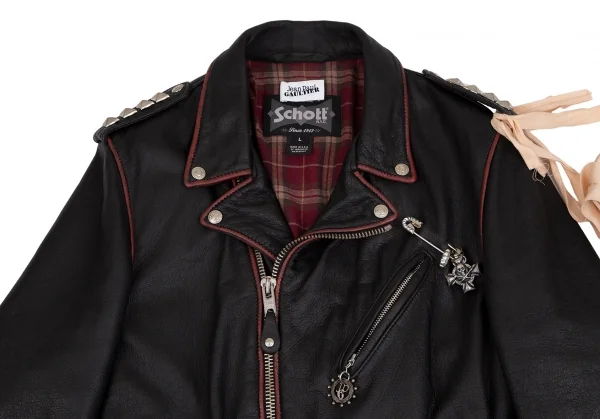 ジャンポールゴルチエJean Paul GAULTIER × ショットSchott アトリエカスタムライダースジャケット 黒L K-110855_002