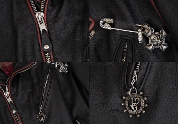 ジャンポールゴルチエJean Paul GAULTIER × ショットSchott アトリエカスタムライダースジャケット 黒L K-110855_005