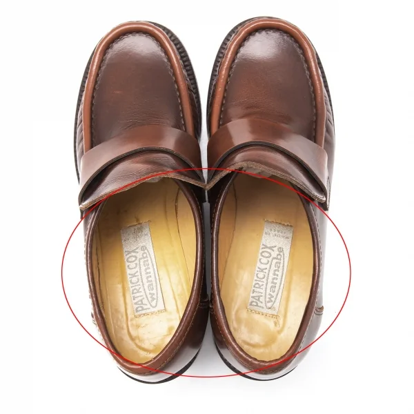 パトリックコックスPATRICK COX レザーヒールローファー 茶37（23.5位） K-110862_011