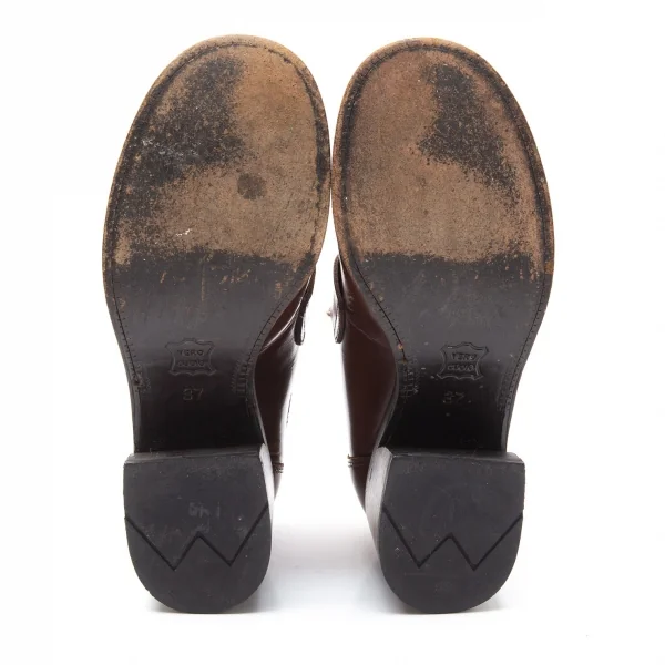 パトリックコックスPATRICK COX レザーヒールローファー 茶37（23.5位） K-110862_009