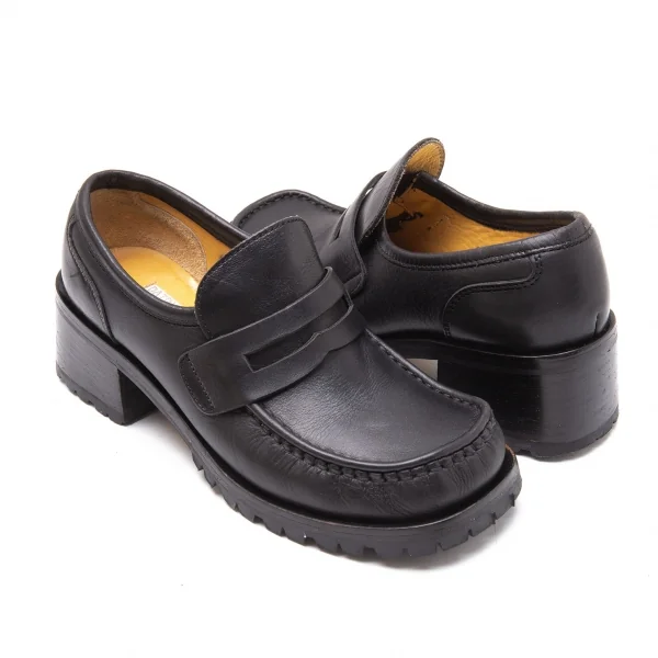 パトリックコックスPATRICK COX レザービブラムソールヒールローファー 黒36(23位) K-110863_001