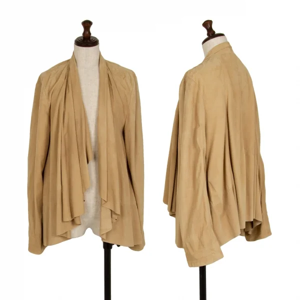 ラルフローレンRalph Lauren シープスウェードドレープデザインジャケット ベージュ6 K-110867_001