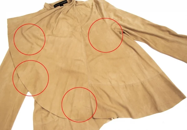 ラルフローレンRalph Lauren シープスウェードドレープデザインジャケット ベージュ6 K-110867_010