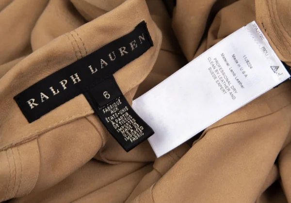 ラルフローレンRalph Lauren シープスウェードドレープデザインジャケット ベージュ6 K-110867_017