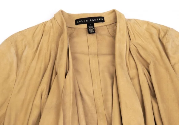 ラルフローレンRalph Lauren シープスウェードドレープデザインジャケット ベージュ6 K-110867_003