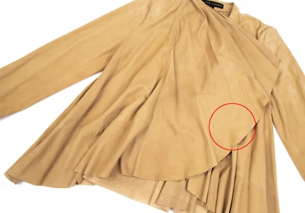 ラルフローレンRalph Lauren シープスウェードドレープデザインジャケット ベージュ6 K-110867_008