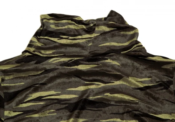 レキップ ヨシエイナバL'EQUIPE YOSHIE INABA カモフラプリントベロアハイネックカットソー 緑黒M位 K-110875_011