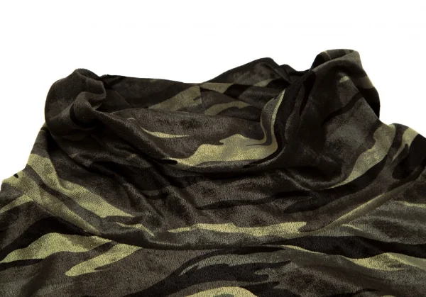 レキップ ヨシエイナバL'EQUIPE YOSHIE INABA カモフラプリントベロアハイネックカットソー 緑黒M位 K-110875_004