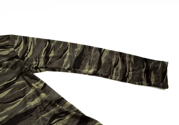 レキップ ヨシエイナバL'EQUIPE YOSHIE INABA カモフラプリントベロアハイネックカットソー 緑黒M位 K-110875_005