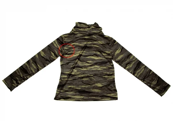 レキップ ヨシエイナバL'EQUIPE YOSHIE INABA カモフラプリントベロアハイネックカットソー 緑黒M位 K-110875_009