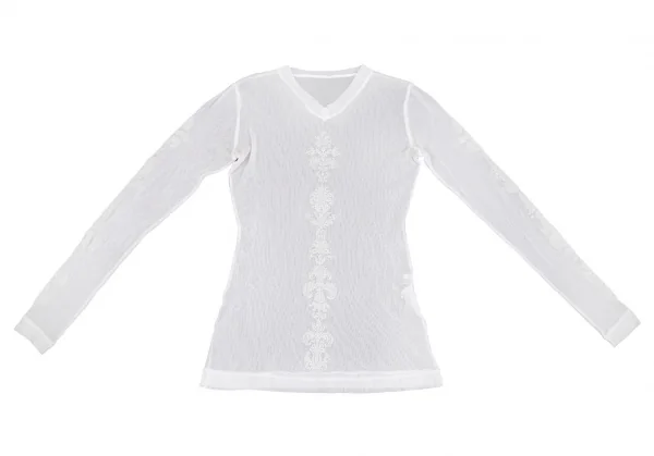 レキップ ヨシエイナバL'EQUIPE YOSHIE INABA ダマスクプリントパワーネットVネックカットソー 白M位 K-110876_002