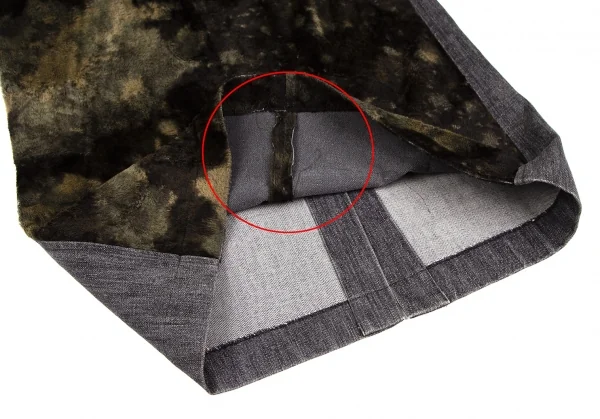 トリココムデギャルソンtricot COMME des GARCONS フロントブリーチファー切替デニムスカート 茶グレーS K-110906_011