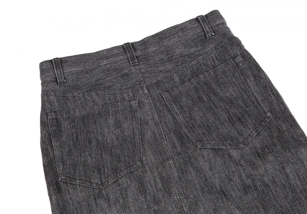 トリココムデギャルソンtricot COMME des GARCONS フロントブリーチファー切替デニムスカート 茶グレーS K-110906_014