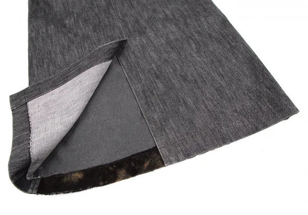 トリココムデギャルソンtricot COMME des GARCONS フロントブリーチファー切替デニムスカート 茶グレーS K-110906_015