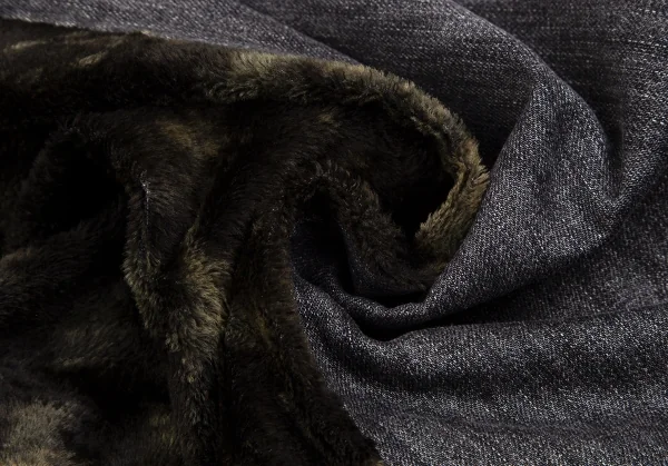 トリココムデギャルソンtricot COMME des GARCONS フロントブリーチファー切替デニムスカート 茶グレーS K-110906_016