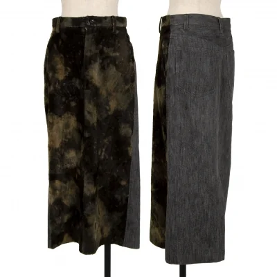 トリココムデギャルソンtricot COMME des GARCONS フロントブリーチファー切替デニムスカート