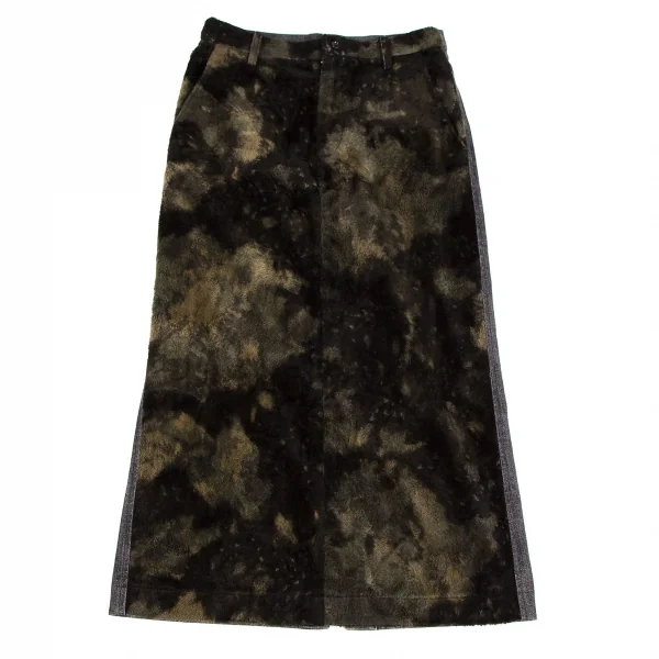 トリココムデギャルソンtricot COMME des GARCONS フロントブリーチファー切替デニムスカート 茶グレーS K-110906_002