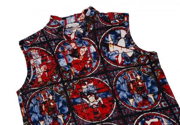 コムデギャルソンCOMME des GARCONS ステンドグラスプリントノースリーブ 青赤黒 マルチM位 K-110907_003