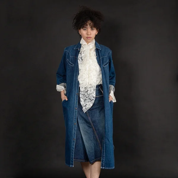 コムデギャルソンCOMME des GARCONS ウエスタンデニムロング丈シャツコート インディゴM位 K-110911_018