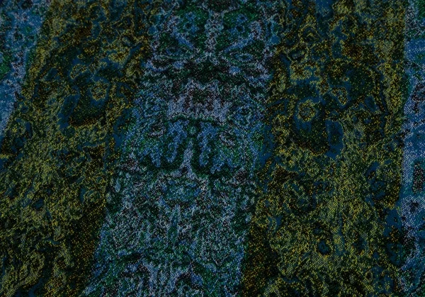 ケンゾーKENZO ジャガードフリンジストール 青黄他 K-110918_003