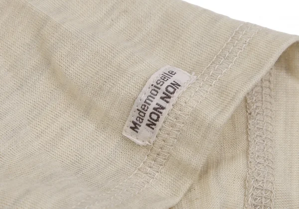 マドモアゼルノンノンMademoiselle NON NON ウールハイネック半袖カットソー ベージュ38M K-110938_006
