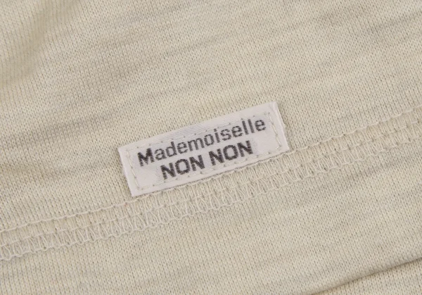 マドモアゼルノンノンMademoiselle NON NON ウールハイネック半袖カットソー ベージュ38M K-110938_008