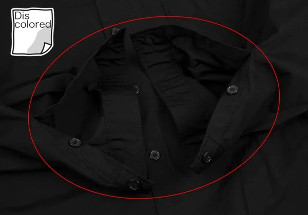ヨウジヤマモト プールオムYohji Yamamoto POUR HOMME コットンスタンドカラーロングシャツ 黒3 K-110942_010