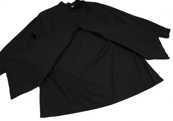 ヨウジヤマモト プールオムYohji Yamamoto POUR HOMME コットンスタンドカラーロングシャツ 黒3 K-110942_012