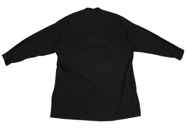 ヨウジヤマモト プールオムYohji Yamamoto POUR HOMME コットンスタンドカラーロングシャツ 黒3 K-110942_013