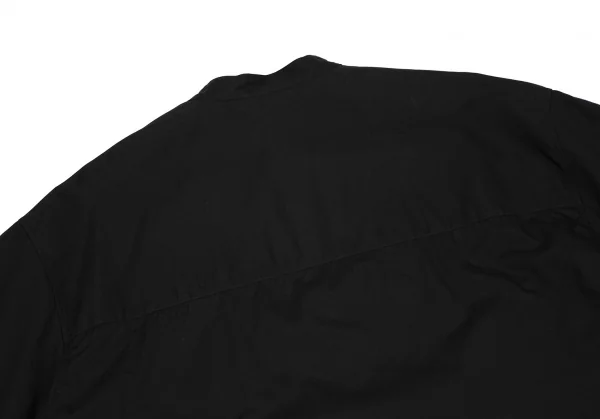 ヨウジヤマモト プールオムYohji Yamamoto POUR HOMME コットンスタンドカラーロングシャツ 黒3 K-110942_014