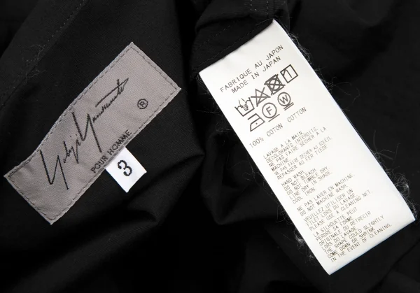 ヨウジヤマモト プールオムYohji Yamamoto POUR HOMME コットンスタンドカラーロングシャツ 黒3 K-110942_016
