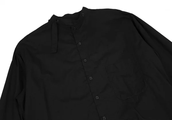 ヨウジヤマモト プールオムYohji Yamamoto POUR HOMME コットンスタンドカラーロングシャツ 黒3 K-110942_002