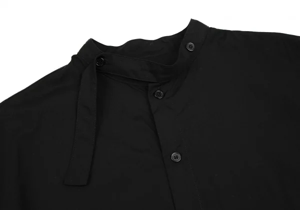 ヨウジヤマモト プールオムYohji Yamamoto POUR HOMME コットンスタンドカラーロングシャツ 黒3 K-110942_003