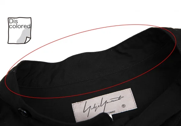 ヨウジヤマモト プールオムYohji Yamamoto POUR HOMME コットンスタンドカラーロングシャツ 黒3 K-110942_005