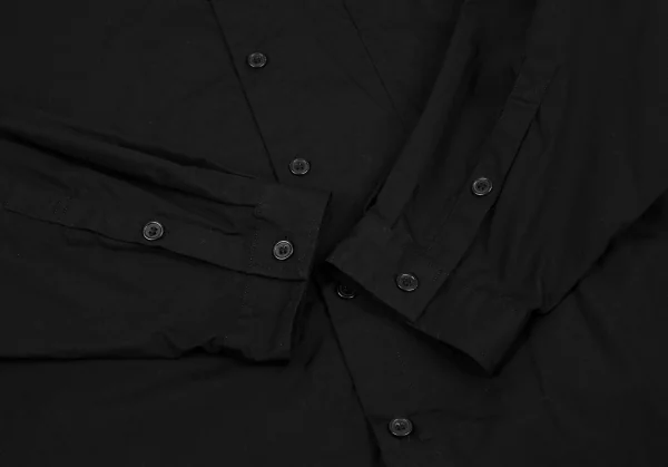 ヨウジヤマモト プールオムYohji Yamamoto POUR HOMME コットンスタンドカラーロングシャツ 黒3 K-110942_009