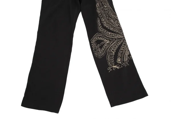 ドリスヴァンノッテンDRIES VAN NOTEN ペイズリープリントサイドテープスウェットパンツ 黒L K-110959_010