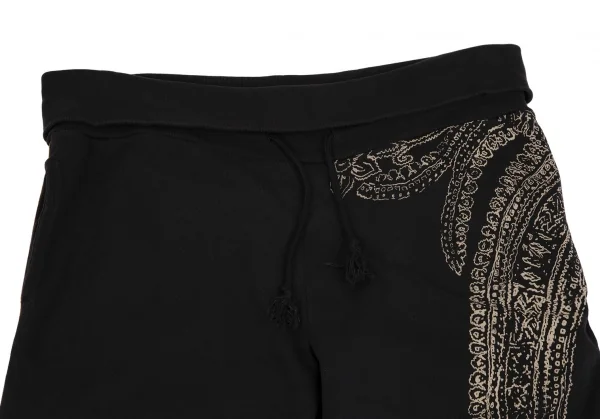 ドリスヴァンノッテンDRIES VAN NOTEN ペイズリープリントサイドテープスウェットパンツ 黒L K-110959_002