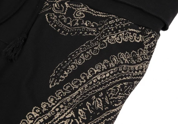 ドリスヴァンノッテンDRIES VAN NOTEN ペイズリープリントサイドテープスウェットパンツ 黒L K-110959_003