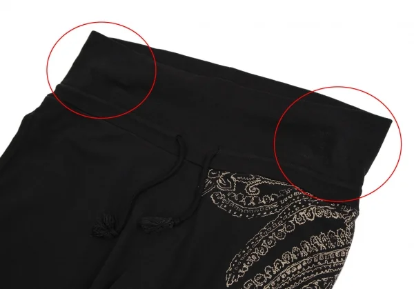 ドリスヴァンノッテンDRIES VAN NOTEN ペイズリープリントサイドテープスウェットパンツ 黒L K-110959_006