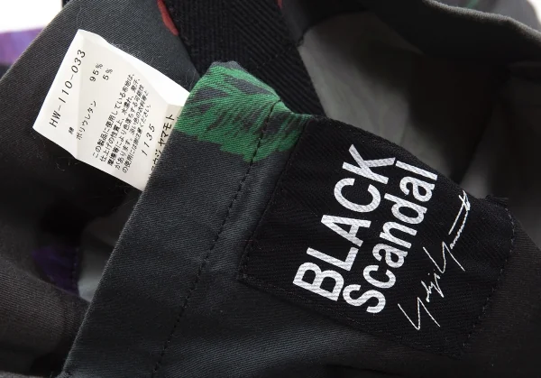 ブラックスキャンダル ヨウジヤマモトBLACK Scandal Yohji Yamamoto スカルローズプリントトートバッグ 墨黒 K-110960_016