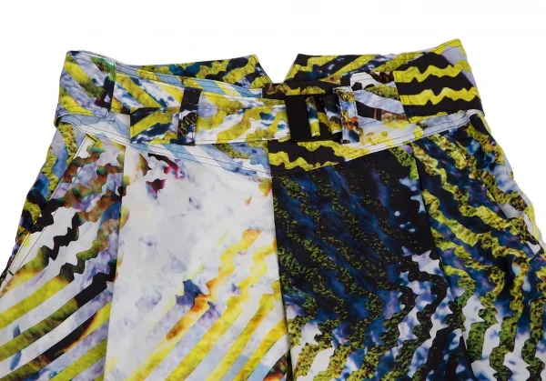 イッセイミヤケISSEY MIYAKE ライングラフィックプリントベルトパンツ マルチ1 K-110965_002