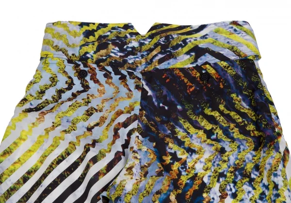 イッセイミヤケISSEY MIYAKE ライングラフィックプリントベルトパンツ マルチ1 K-110965_014