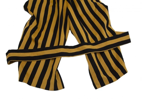 ベルンハルトウィルヘルムBernhard Willhelm ストライプストラップクロップドパンツ オレンジ黒M位 K-110974_012