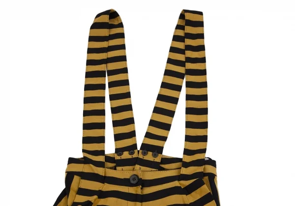 ベルンハルトウィルヘルムBernhard Willhelm ストライプストラップクロップドパンツ オレンジ黒M位 K-110974_003