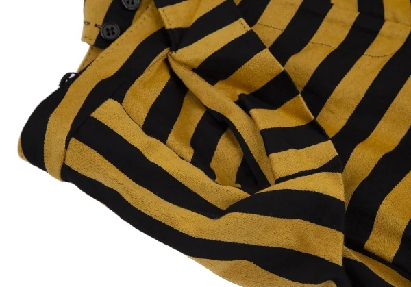 ベルンハルトウィルヘルムBernhard Willhelm ストライプストラップクロップドパンツ オレンジ黒M位 K-110974_008