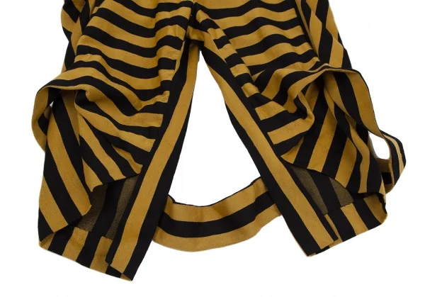 ベルンハルトウィルヘルムBernhard Willhelm ストライプストラップクロップドパンツ オレンジ黒M位 K-110974_009