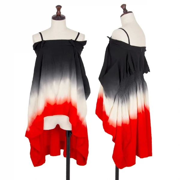 ベルンハルトウィルヘルムBernhard Willhelm グラデーションウールキャミソールトップス 赤生成り黒M K-110975_001