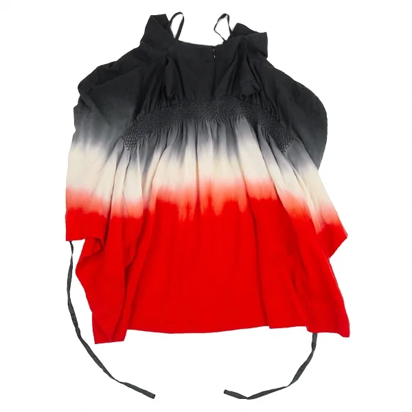 ベルンハルトウィルヘルムBernhard Willhelm グラデーションウールキャミソールトップス 赤生成り黒M K-110975_010