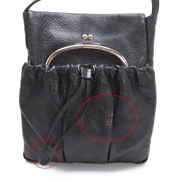 Y's Shrink Leather Clasp Flap Shoulder Bag K-110976_002