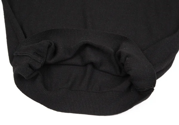 マドモアゼルノンノンMademoiselle NON NON ワンポイント刺繍袖ボタンニット 黒38M K-110981_009